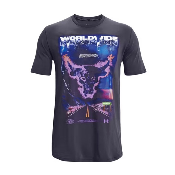 UA Under Armour Mens Project Rock Worldwide Disruption  T-Shirt Large - Picture 1 of 9